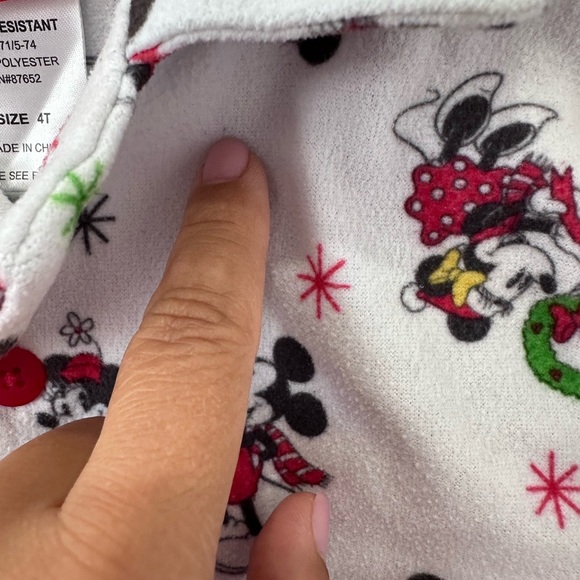 Disney Girls Minnie & Mickey Christmas Pajamas - 4t - Picture 5 of 11